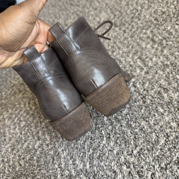 Eurosoft by Sofft Ankle Boots Womens 8 M Brown Lace Up Zip Bootie Chukka Heeled - Picture 5 of 9